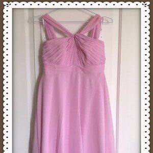 Thread Bridesmaid Draped Chiffon Maxi Dress & Lux Chiffon Stole Powder Pink Sz 4
